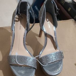 Silver high heels